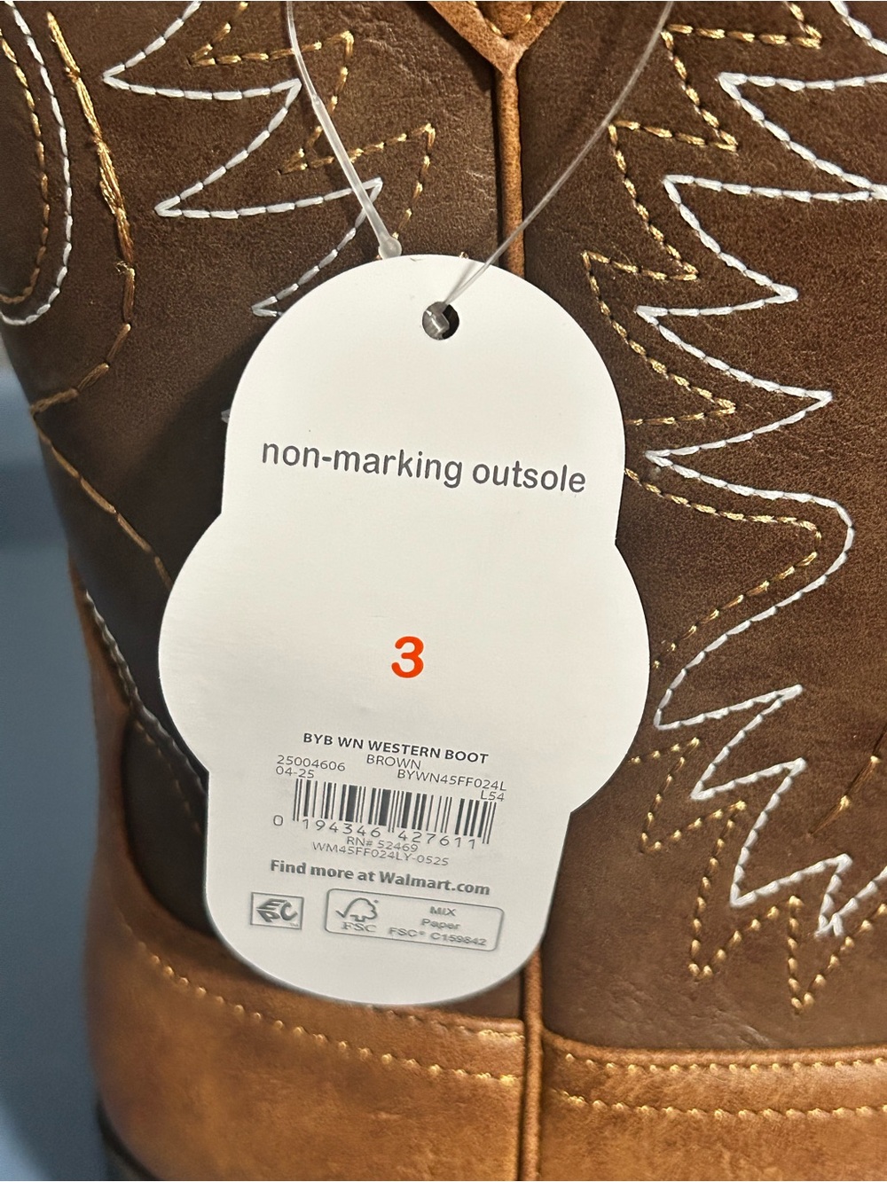 wonder nation Brown Two-Tone Kids Cowboy Boots - Picture 7 of 8